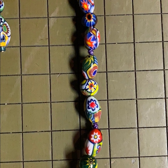 Vintage Millifiori 18” necklace and earrings - Picture 3 of 8